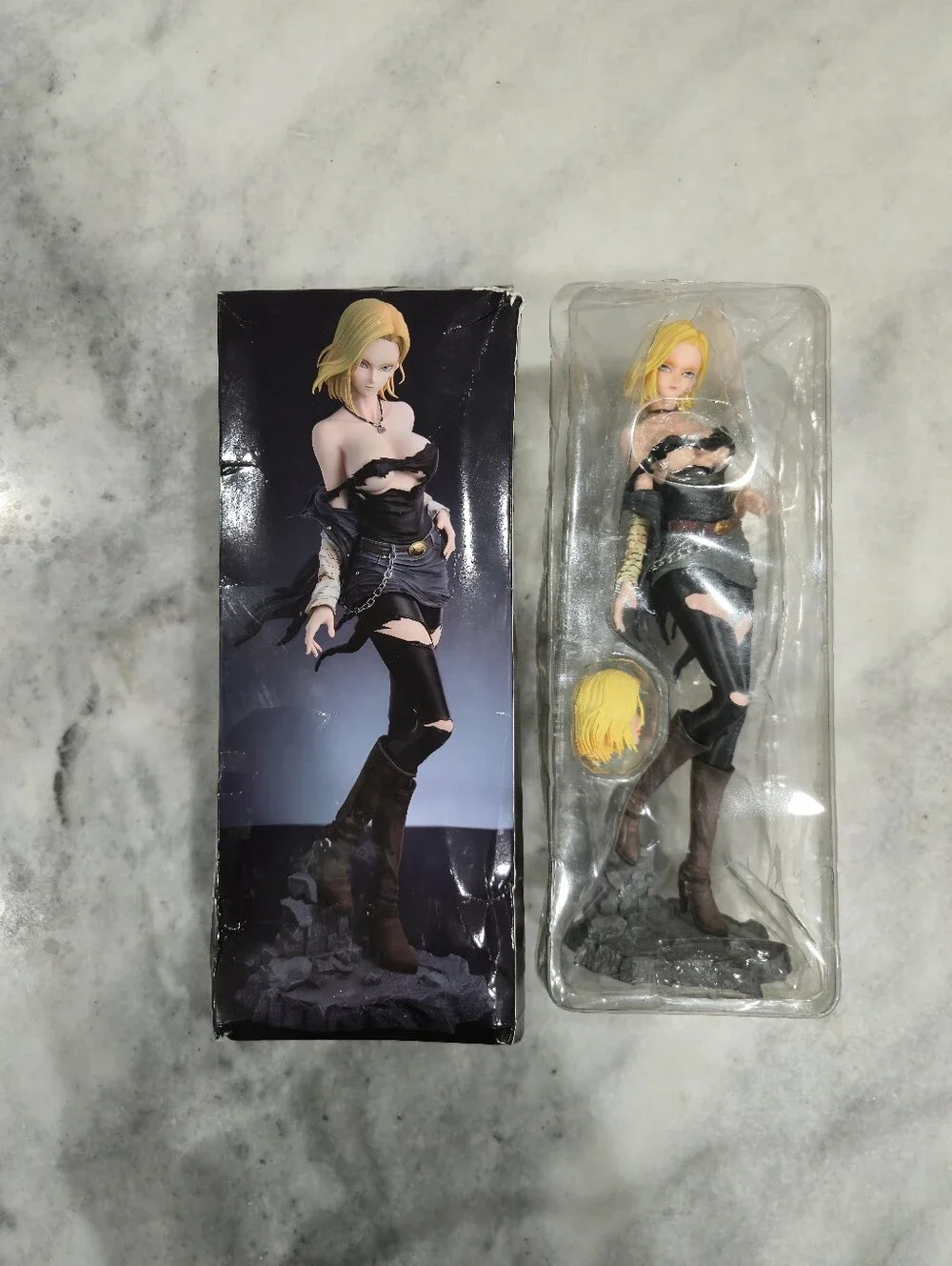 Dragon Ball Android 18 Figure With 2 Face Parts Dragon Ball 12' (Damaged Box)